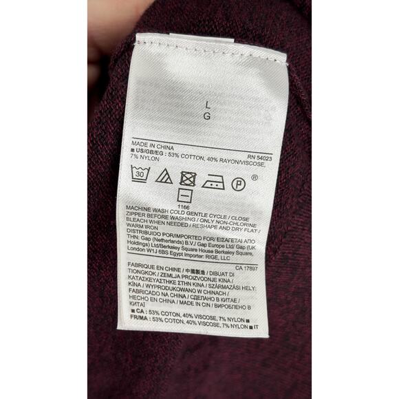 Banana Republic Mens Quarter Zip Luxe Sweater Pullover Size Large Purple New - Picture 7 of 7